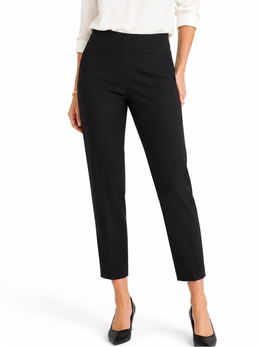 Chico’s So Slimming Black Pull-On Cropped Pants Size Large (2.5)